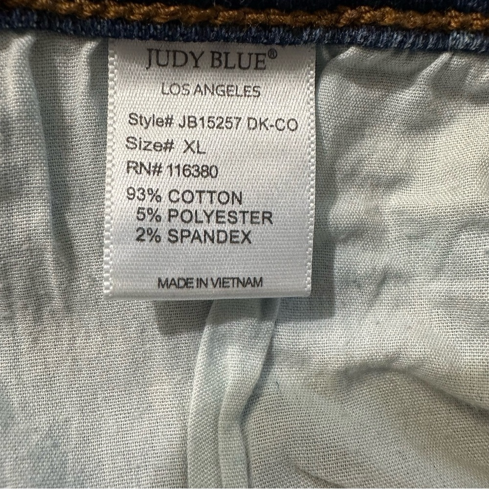 Judy Blue High Waist Mid Thigh Length Denim Shorts size XL - Picture 10 of 12